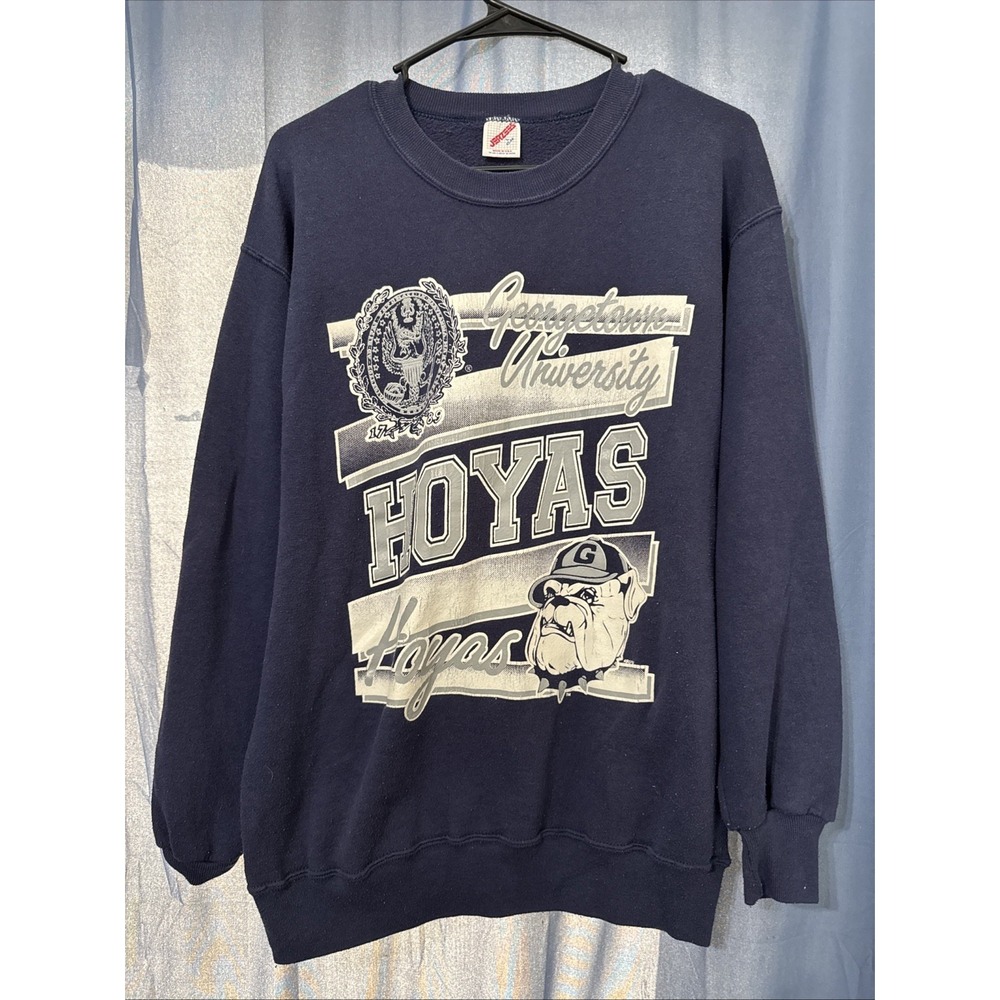 Vintage Georgetown University Hoyas Made USA Jerzees Men's Large Sweatshirt